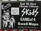 SKIDS - RARE FULLY AUTOGRAPHED ERIC'S FLYER 1978  PUNK  NEW WAVE  THE CLASH SLF