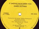 Gwen Guthrie It Should Have Been You FALSELY LABELLED AS GETTING HOT