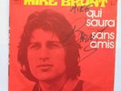 autographe  du chanteur mike brant sur le 45t qui saura