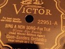 DEPRESSION (very)HOT DANCE 78 RPM COON-SANDERS  Sing aNew Song Victor 22951 E+