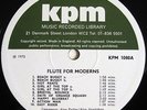 KPM 1080 LIBRARY LP - FLUTE FOR MODERNS - Alan Hawkshaw, Alan Parker