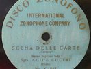 (R) CUCINI ALICE Opera 78rpm Light Blue Zonofono 1582 Carmen-Scena delle carte