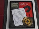 DOORS LIGHT MY FIRE 24KT GOLD PLATED RECORD 16X20 LIMITED EDITION 1040/2500