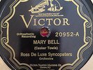 Victor 20952 ROSS DE LUXE SYNCOPATORS Mary Bell/Lady Mine  78 rpm 1927 E+