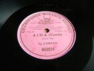 GRAMOPHONE MONARCH 052224 - ENRICO CARUSO - VERDI 'AIDA' -PINK SINGLE SIDED - Ex