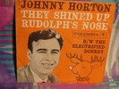 RARE CHRISTMAS PTCTURE SLEEVE-JOHNNY HORTON-THEY SHINED UP RUDOLPH'S NOSE