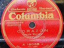 (R) LAZARO HIPOLITO Opera 78rpm Red Elect Columbia 18088 Corazon/Noches Brujas