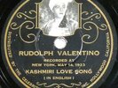PHOTO LABEL 78 - RUDOLPH VALENTINO - BRUNSWICK RECORDING 1923 - E-/V+