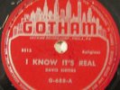 Davis Sisters 78 GOTHAM I Know It's Real RARE BLACK GOSPEL