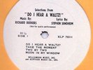 DO I HEAR A WALTZ Stephen Sondheim Richard Rodgers musical Demo LP cut songs