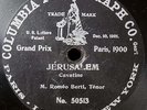 ROMEO BERTI 1903 COLUMBIA 50513 RARE Jerusalem OPERA 78 RPM RECORD - VERY GOOD