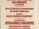 Ginette Neveu Concert - 3 mai 1948 -  Brahms Concerto pour violon et orchestre