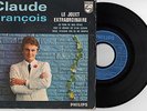 45T EP CLAUDE FRANCOIS POCHETTE PAPIER GRANULEE LABEL PLASTIQUE BLEU