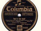 * ANNETTE HANSHAW - THAT'S YOU BABY / BIG CITY BLUES - COLUMBIA 5425