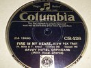 SAVOY HOTEL ORPHEANS Fire in my heart 78 COLUMBIA CB426