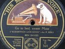 78rpm BEN DAVIES to bed sweet muse / when laura smiles - elizabethan love songs