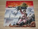 DEATHROW SIGNED LP - RAGING STEEL / AUTOGRAPHED METAL ALBUM - RARE