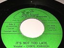 CHERYL JOHNSON - It's Not Too Late - Orig Funk Northern Soul 45 BUG HEAR EX++