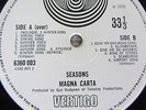 MAGNA CARTA   SEASONS  RARE UK VERTIGO SWIRL LP 1970   1ST PRESS 1y1/2y2