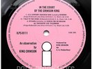 King Crimson - In The Court Of The Crimson King - UK 1969 A2/B4 LP