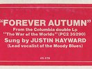 JUSTIN HAYWARD Forever Autumn (1978 U.S. Double Side A White Label Promo 12inch)