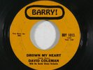 Northern Soul 45 DAVID COLEMAN Drown My Heart/My Foolish Heart on Barry