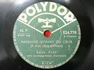78tours t rpm EDITH PIAF Polydor Le Contrebandier / Madeleine qu'avait du coeur