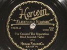 78 RPM   Blind Joe Taggart (as Blind Jeremiah Taylor), Herwin 93029, E/EE- Blues