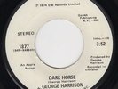 BEATLES 45 GEORGE HARRISON WHITE APPLE LABEL 1877 DARK HORSE TRANSITIONAL LABELS