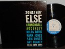 CANNONBALL ADDERLEY W/MILES DAVIS 1958 LP SOMETHIN ELSE BLUE NOTE DG MONO VG+ NR