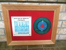 THE EMERALDS Earthquake DEE-JAY wild surf GREEN VINYL SIGNED MOUNTED PLAQUE