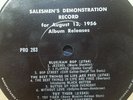 GENE VINCENT 3 TRACKS SALESMEN'S SAMPLE LP 1956 Rockabilly Compilation PROMO M-