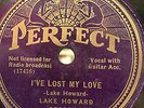 LAKE HOWARD PERFECT 350924 COUNTRY 78 RPM RECORD V+