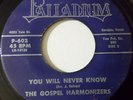 The Gospel Harmonizers Palladium You Will Black Gospel 45 Hear it