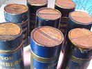 8 Blue Amberol Edison phonograph cylinders w lids Casey Jones Banjo D'Almaine