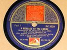 KING GEORGE VI 1942 CHRISTMAS DAY MESSAGE TO EMPIRE HMV 78RPM RC3329