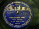 BLIND JOHN DAVIS Booze Drinking Benny/Jersey Cow Blues VOCALION  0407978 shellac