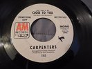 Carpenters Close To You 45 White Label PROMO A&M 1183 RARE