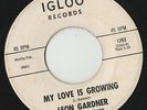 RARE ORIG NORTHERN SOUL 45 - LEON GARDNER - MY LOVE IS GROWING - IGLOO - LISTEN