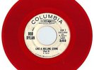 BOB DYLAN - LIKE A ROLLING STONE PARTS 1 & 2 - RARE COLUMBIA PROMO RED VINYL 45