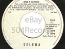 listen SELENA fotos y recuerdos techno cumbia RARE 45RPM GUATEMALA TEX MEX 1994