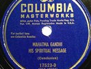 Mahatma Ghandi - His Spiritual Message 78 Vinyl Columbia 17523-D RARE Spoken