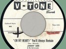 JIMMY DEE & UNIVERSALS (In My Heart) You'll Always Remain 45rpm V-Tone 1962