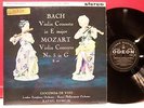 BACH / MOZART: VIOLIN CONCERTOS / DE VITO / BLACK ODEON / ASD 429 / STEREO  EX