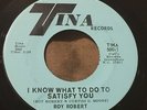 ROY ROBERT I Know What To Do To Satisfy You 45 Tina northern soul hear
