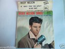 RICKY NELSON BE BOP BABY MINT 45 with PICTURE SLEEVE & VINTAGE STORE TITLE CARD