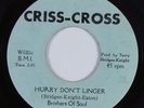Northern Soul 45 BROTHERS OF SOUL Hurry Don't Linger CRISS-CROSS VG+ HEAR
