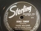 Sterling 78 RPM Hank Williams 210 Honky Tonkin / Pan American V+
