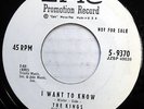 THE KINGS 45 I Want To Know / Bump-I-Dy Bump VG++ Doo Wop PROMO Original bb2406