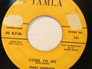 MARV JOHNSON come to me / whisper 45 on TAMLA  --- VG-